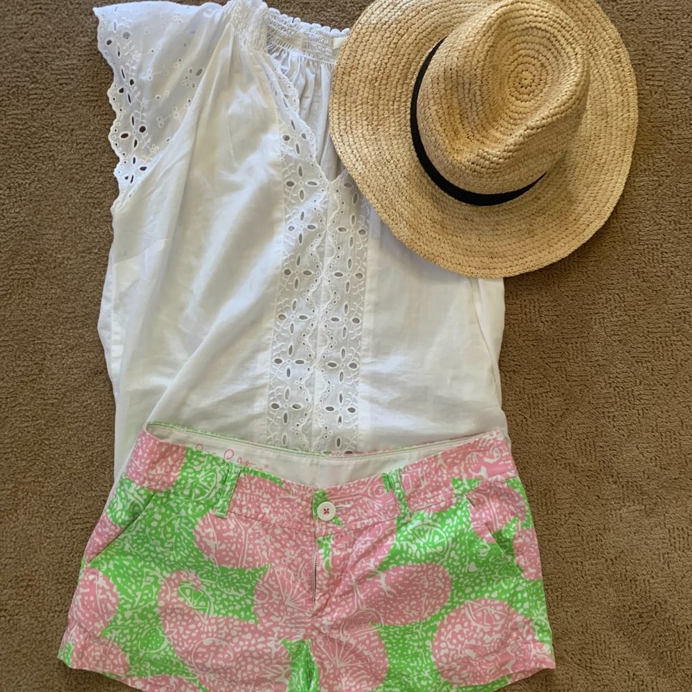 Lilly Pulitzer pink green Walsh short size 6